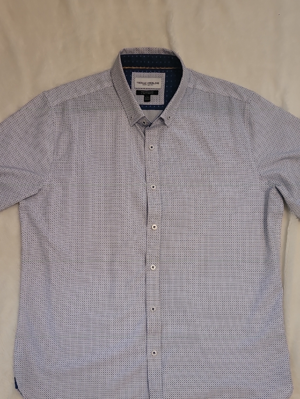 Light Blue Micro-Pattern Dress Shirt